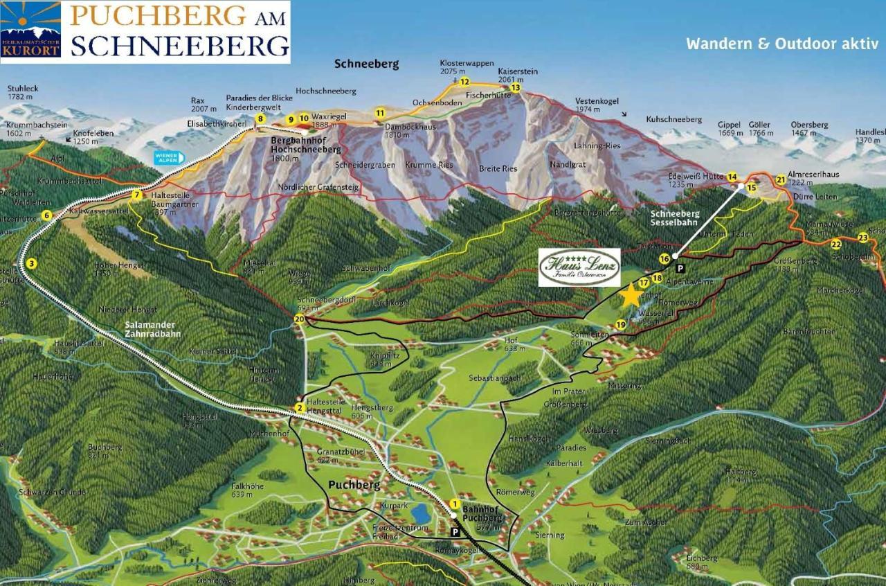 Haus Lenz Ferienwohnungen - Fam Ostermann Puchberg am Schneeberg Bagian luar foto